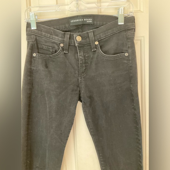 VERONICA BEARD Brooke 8.5" Rise Five-Pocket Skinny Jeans, Black, Size 26 - Picture 2 of 10